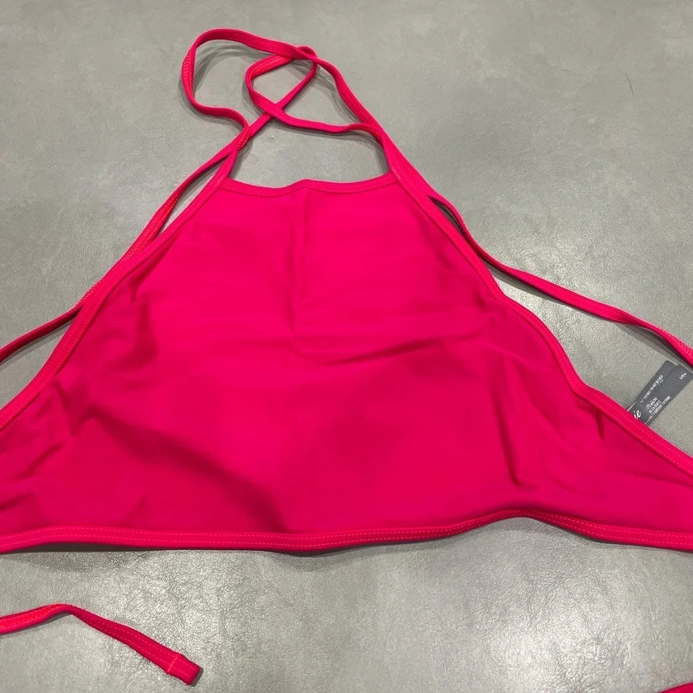 Aerie Pink Crop Swim Top Size Small